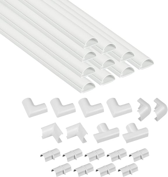 D-Line Kit de Canaleta de Cable de 157 Pulgadas, Autoadhesiva