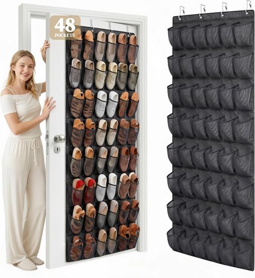Ordwibe Organizador de Zapatos con 48 Bolsillos sobre la Puerta