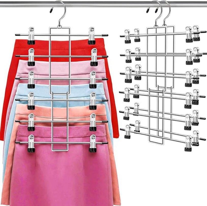 Perchas para Pantalones con Clips, Organizador de Armario de 6 Niveles (Lumigems)